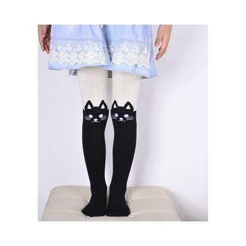 Spring autumn Girls cartoon cat cute pantyhose kids cotton pantyhose