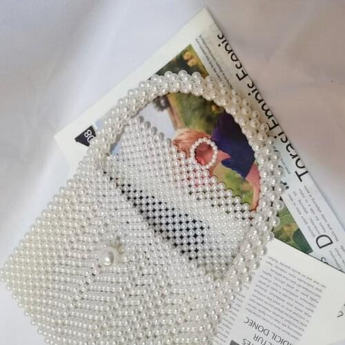 Magic Handmade Pearls Envelope Womens Makeup Bag Organizer For Cosmetics Beading Flip Lock Evening Handbags