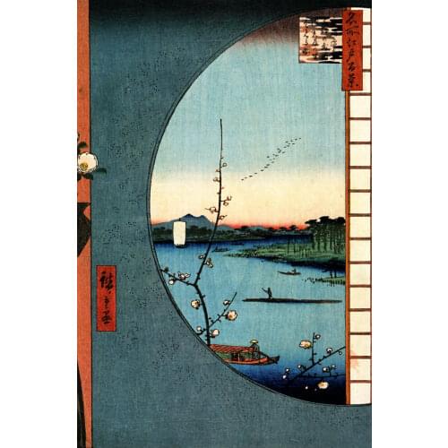 JAPANESE LANDSCAPE ART HIROSHIGE MASSAKI ATARI Art print Silk poster Home Wall Decor