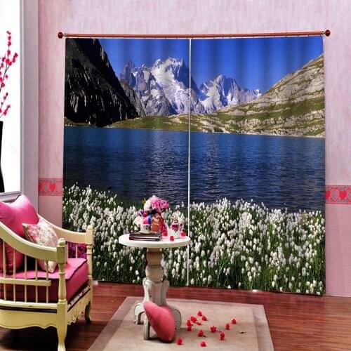 Blackout 3D Curtain Lake Snow Mountain Scenery Curtains For Bedroom Living Room Window Curtain Custom Any Size Home Decoration