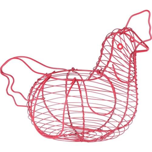 Chicken Egg Storage Basket Wire Egg Holder Pink Vintage Retro Style