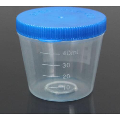 10pcs 40ML Specimen Collection Cups Disposable Plastic Pregnancy Drug Testing Sample Jars Non Leak Measuring Containers with Li