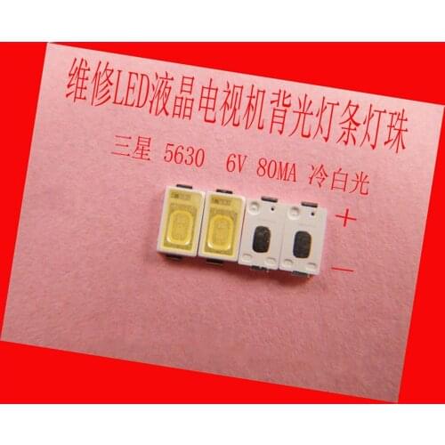 100piece/lot FOR repair Samsung LG LCD TV LED backlit Article lamp SMD LEDs 5630 6V Cold white light emitting diode