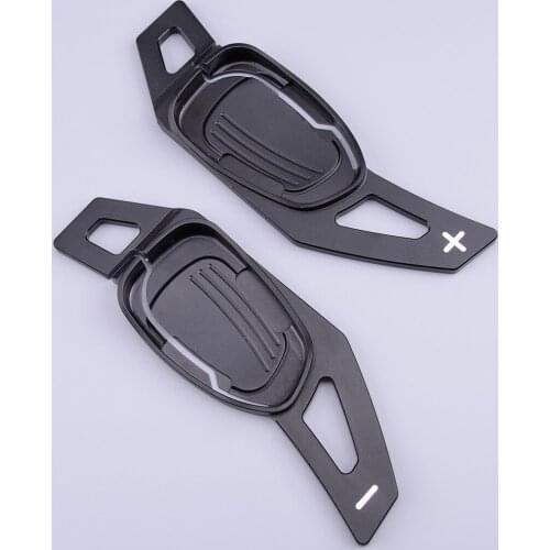2pcs Aluminum Alloy Car Steering Wheel Shift Paddle Shifter Extension Black Fit for Audi A5 S3 S5 SQ5 RS3 RS6 RS7