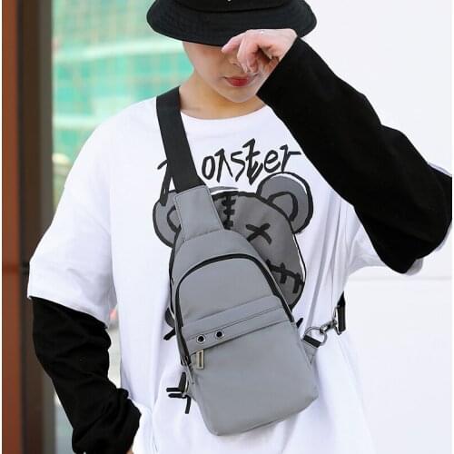 2021 Fashion Men Breast Package Shoulder Bag Printing Business Bag Customized Advertising Printed Logo Messenger Bag Running Bag