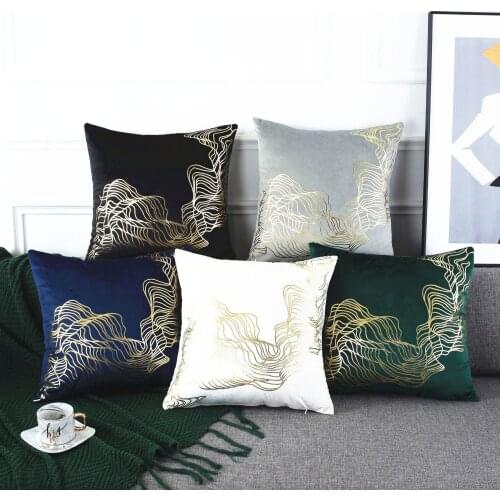 45*45 Nordic Home Decor Pillowcover Sofa Cushion Bronzing Stripe Living Room Decorative CushionCover Pillowcase Polyester 40748