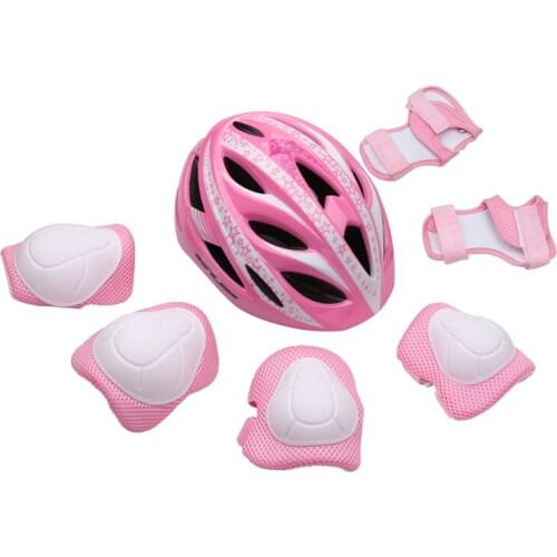 7pcs/Set Protective Gear Set Kids Knee Pads Elbow Pads Wrist Protector Protection helmet for Scooter Cycling Roller Skate STAR