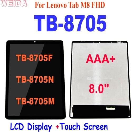 AAA+ 8.0" LCD For Lenovo Tab M8 FHD TB-8705F TB-8705N TB-8705M TB-8705 LCD Display Touch Screen Digitizer Assembly Replacement