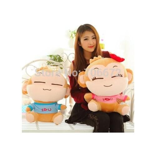 Large 60cm a pair loves monkeys plush toy yoyo and cici monkey doll Christmas gift d7067