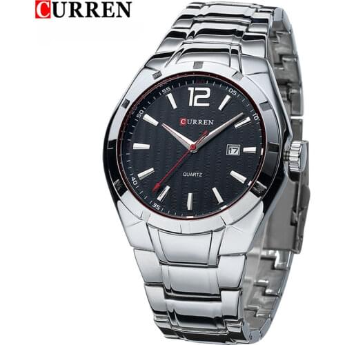 CURREN Fashion&Casual Date Business Men Watches Steel Band Quartz Waterproof Wristwatches erkek kol saat Relogio Masculino