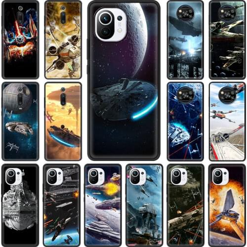 Star Space Ship Wars Phone Case for Xiaomi Mi Poco X3 NFC M3 F1 10T Pro 5G Note 10 A2 8 Lite 9T CC9 9 CC9E TPU Black Soft Cover