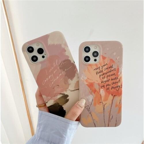 Abstract Letter Phone Case For iPhone 11 12 Pro Max MINI XR XS X 7 8 Plus SE 2020 Geometry Graffiti Watercolour Back Cover