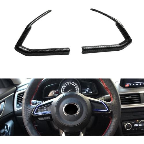 For Mazda CX-3 CX3 2017 2018 ABS Carbon Fiber Car Steering Wheel Frame Cover Trim