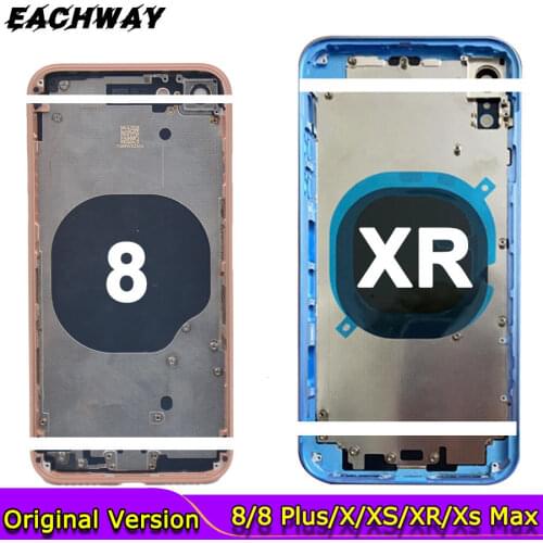 Best Quality For iphone 8 Plus 8P / 8G / X / XR XS MAX Back Glass Middle Frame Chassis Full Housing Assembly Battery Cover door