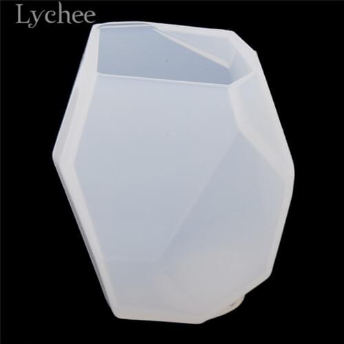 Lychee Life Polygon White Candle Silicone Mold 3D Candle Moulds DIY Handmade Soap Making Crafts Supplies
