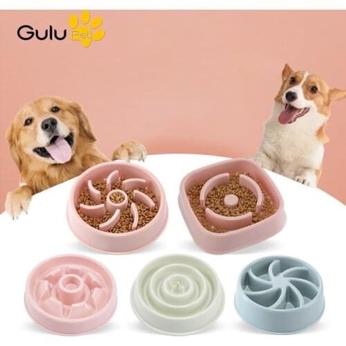Slow Pet Food Bowl Portable Plastic Shape Slow down Eating Food Prevent Obesity Healthy Diet Dog Accessories