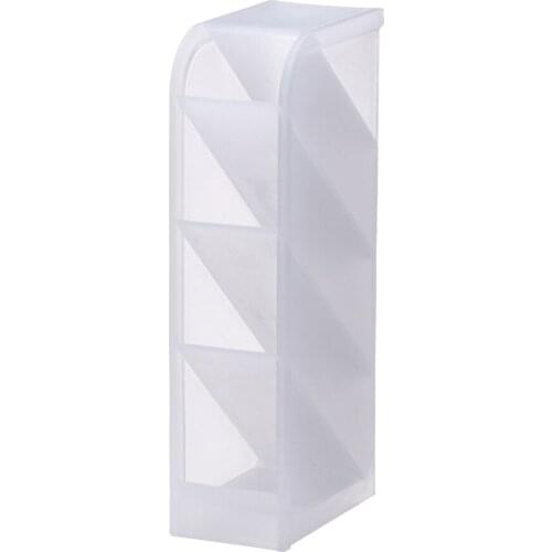 Fashion 4 Grid Desktop Pen Holder Pencil Makeup Brush Cosmetic Organizer Box Large Capacity Home Office Storage Container Case