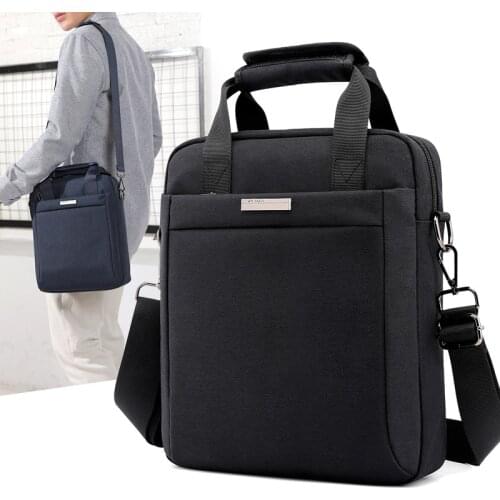 Scione Men Small Briefcase Vertical Document Pack Mens Single Shoulder Bag Male Waterproof Oxford Messenger Bag