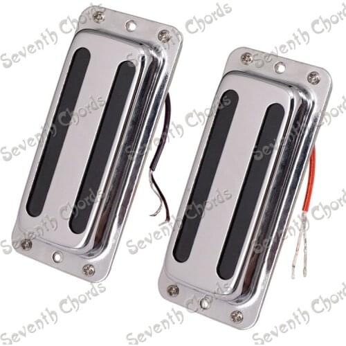 A Set 2 Pcs 6 String Guitar Pickup Humbucker with Brass cover - Chrome (GDSY-SXQ-215)