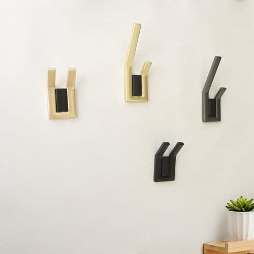 Zinc Alloy Black Gold Clothes Hanger Wall Mounted Coat Hook Decorative Key Holder Hat Scarf Handbag Storage Hanger Bathroom Rack