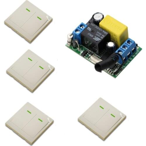 Latest Smart Home Remote Switch AC 220V Wireless Remote Switch 4pcs Wall Transmitter and Receiver for Bed Room Lamp LED Bulb