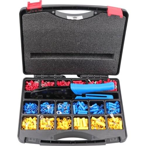 Crimping Pliers Terminals Electrical Clamp Suitcase Set Cable Wire Connector Insulated Terminal Ratcheting Crimping Tool Kit