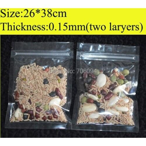 Wholesale 100pcs 26x38cm 10.2''x15'' Clear Resealable Plastic Bags Recycled PET Bag With Zipper coffee tea gift packing bag