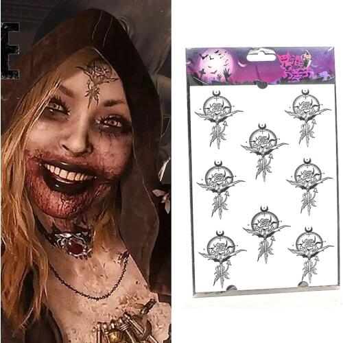 Wholesale 5 pcs Game R Evil 8 Village Lady Dimitrescu Tattoo Water Transfer Waterproof Temporary Sticker Cosplay Prop Halloween