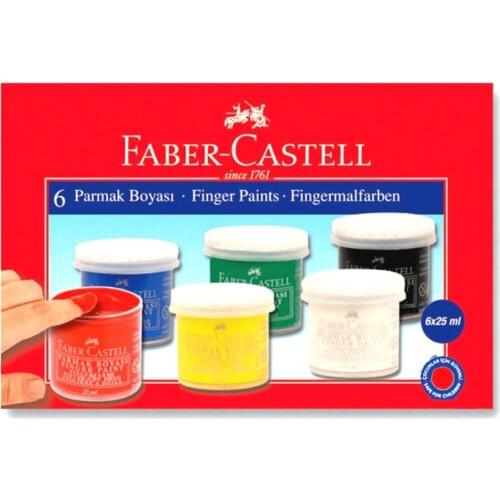 Faber Castell Finger Paints, Cardboard, Wallet Of 6, 6x25 ml