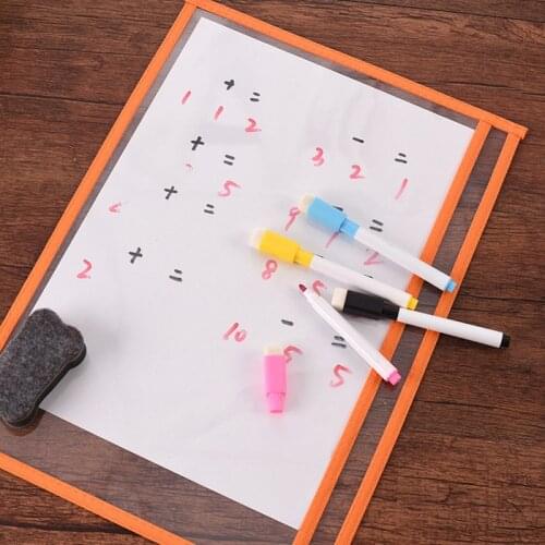 1Set Puzzle Toys Can Be Reused with PVC Transparent Dry Brush Bag PET Writing Dry Wipe Bag Drawing Toy for Children Adult