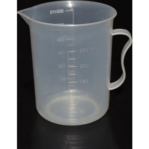 With handle plastic beaker in low form ,Capacity 250ml,Plastic measuring cup,Laboratory plastic beaker with handle