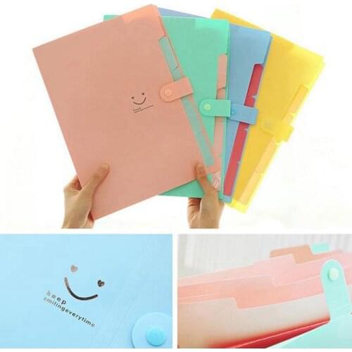 Plastic Expanding File Folders Accordion Document Organizer 5-Pocket A4 Letter Size for School and Office