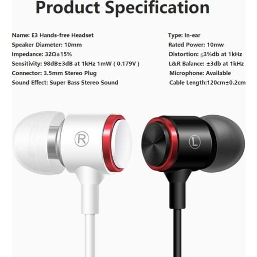 Professional Earphone Super Bass Headset with Microphone Stereo Earbuds for Mobile Phone Samsung Xiaomi fone de ouvido