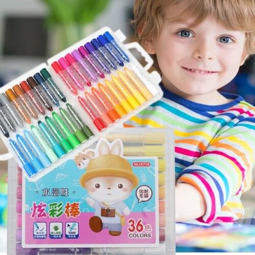 Painting Pen Rotating Colorful Stick Water Soluble Silky Oil Pastel 36 Color Crayons Drawing Set School Stationery Supplies