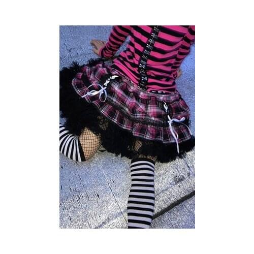 Ruibbbit Hot Girl Goth Punk Original Design Punk Sweetheart Killer Pink Red Harajuki Street Plaid Cake Skirt Y2k