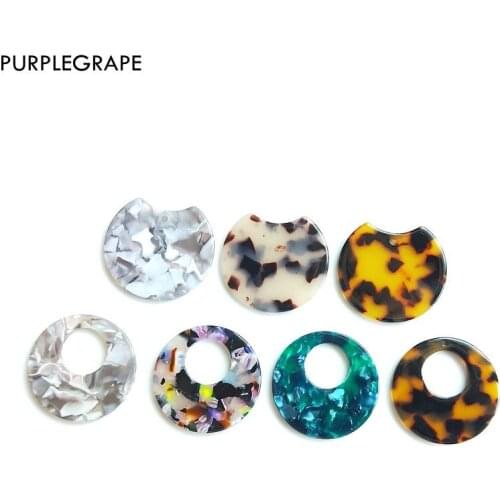 PURPLEGRAPE Geometric DIY earrings accessories handmade female pendant acetic acid marble minimalist 4 pieces