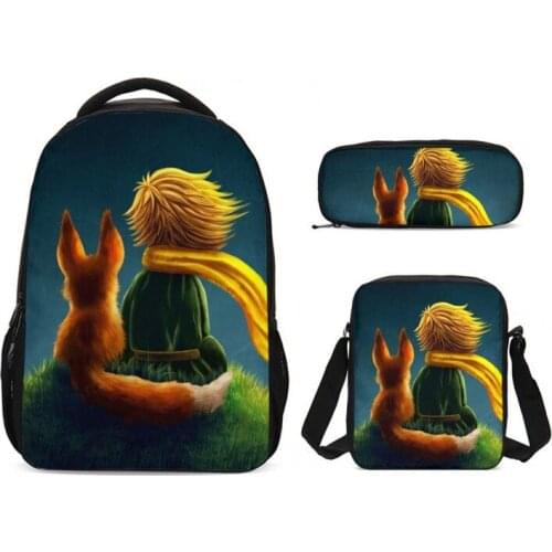 New 3pcs Set The Little Prince Printing School Bags Children School Backpack For Teen Boys Laptop Bag Girls Kids Student Mochila