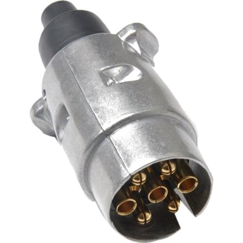 Durable 7 Pin Aluminium Alloy Plug Trailer Truck Towing Electrics 12V Connector Trailer Connector Adapter Trailer Parts EU Plug