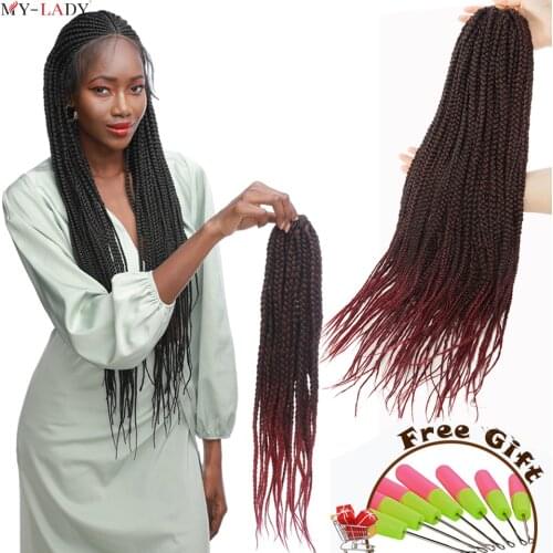 My-Lady 26'' Synthetic Long Box Braids Crochet Hair Twist Braiding Hair Extensions Wholesale Afro Braids African American Style
