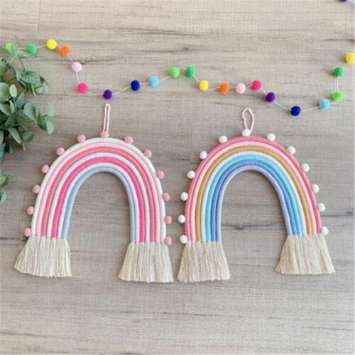 Nordic Cloud Rainbow Handmade Wall Hanging Decoration Pendant Teen Baby Room Macrame Wall Hanging Home Decoration Accessories