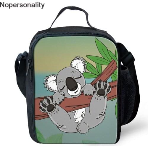 Nopersonality Cute Animal Koala Print Lunch Bag for Kids Insulated Women Girls Lunchbox Keep Warm Tote Picnic Food Bags