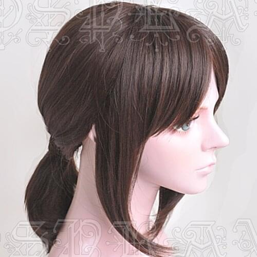 Anime Attack on Titan Ymir Cosplay Wigs for Women Medium Long Brown Heat Resistant Synthetic Hair Wig + Wig Cap
