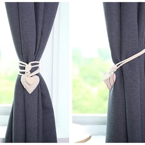 1PC Cotton Heart Curtains Tieback Holder Magnet Curtains Buckle Clips Magnetic Shower Curtain Strap Accessories Home Decoration