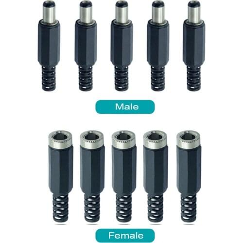 10pcs High quality DC Connector 2.5/2.1*5.5mm Power Jack DC Power Conector 5.5x2.1/5.5x2.5mm Male&Female