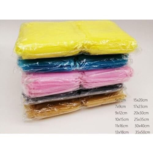 100pcs 17x23cm Diy Jewelry Bag Gift Bag Women Drawstring Organza Gift Bags For Wedding/Christmas/Jewelry Display Packaging Bags