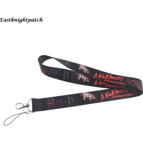 12pcs/lot E2595 Cartoon Mobile Phone Strap Key Chain Neck Horror Movie Lanyard ID Card Badge Holder Strap