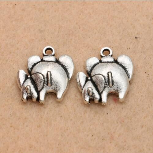 5pcs Antique Silver Plated Elephant Charms Pendants Fashion Jewelry Diy Jewelry Making Handmade 18x16mm
