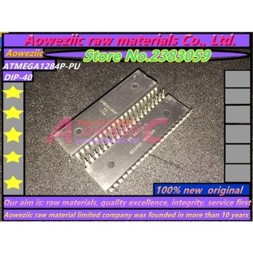 Aoweziic 2017+ 100% new original ATMEGA1284P-PU DIP-40 MCU controller IC