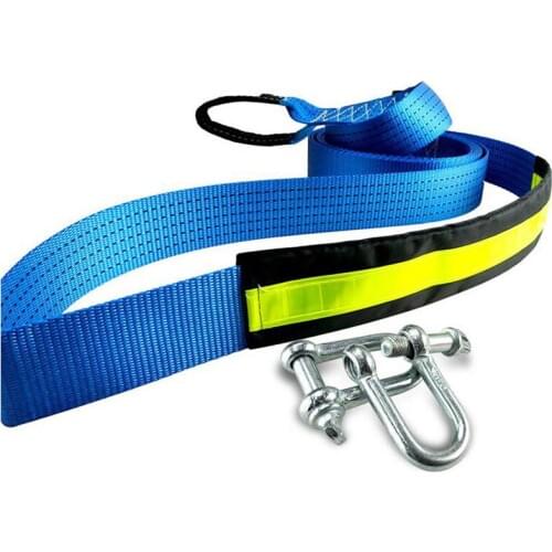 Emergency 5M 8T Car Towing Rope Strap Tow Cable With Hooks Heavy Duty 8 Tons Car Towing Rope With U-Shape