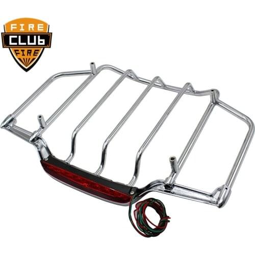 Motorcycle LED Air Wing Tour Pak Pack Trunk Luggage Rack For Harley Road King Glide 2014-2019
